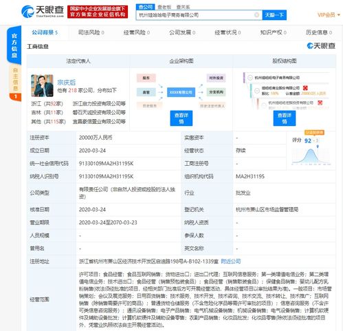 娃哈哈斥資2億元成立電子商務(wù)公司，加速布局互聯(lián)網(wǎng)信息服務(wù)